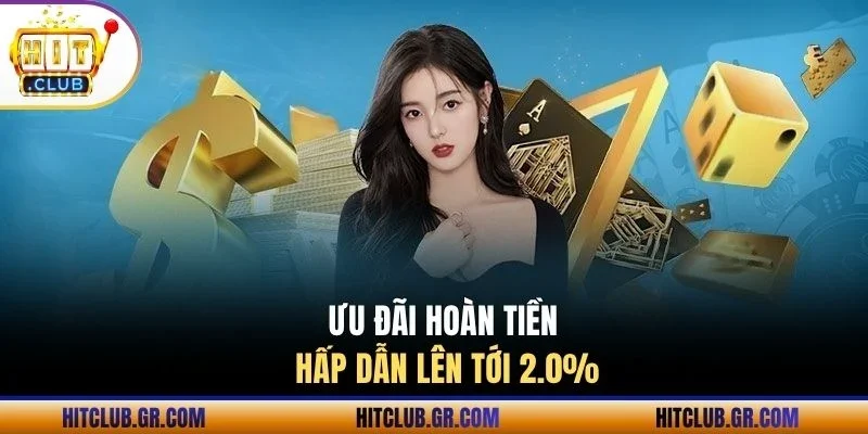 Ưu đãi hoàn tiền hấp dẫn lên tới 2.0%